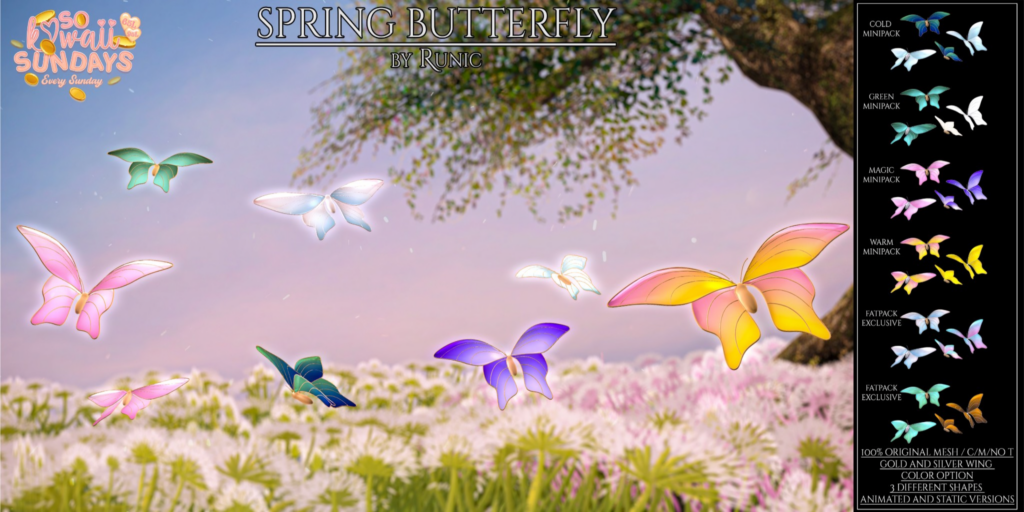 Spring Butterfly Decor	&lt;a href=&quot;http://maps.secondlife.com/secondlife/BREATHE/206/171/2003&quot;&gt;Teleport&lt;/a&gt;