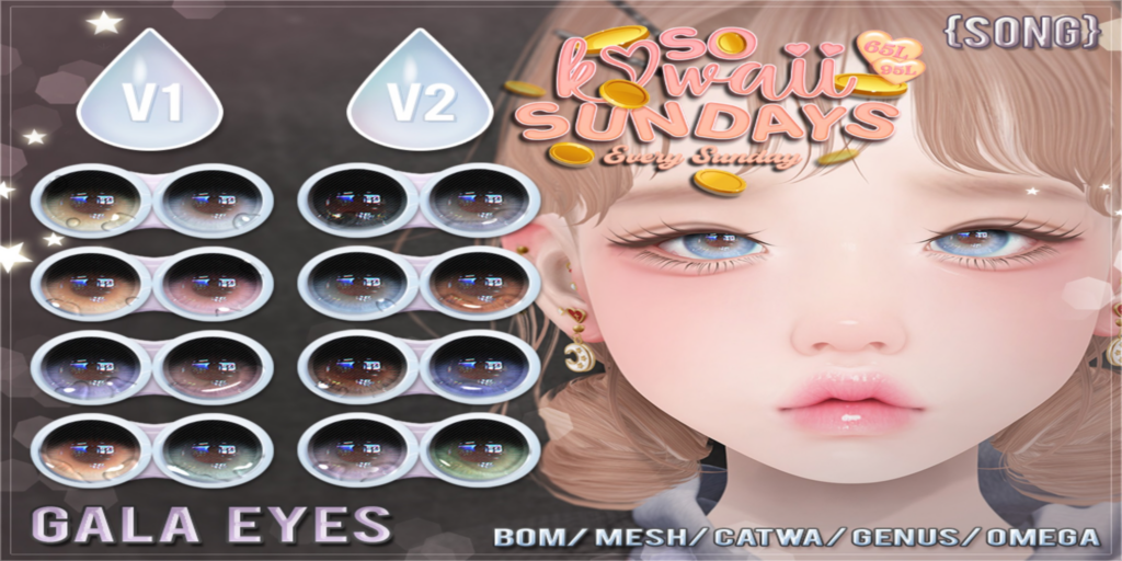 Gala Eyes - BOM/Catwa/Genus/Mesh/Omega	&lt;a href=&quot;http://maps.secondlife.com/secondlife/Meringue/61/83/1064&quot;&gt;Teleport&lt;/a&gt;