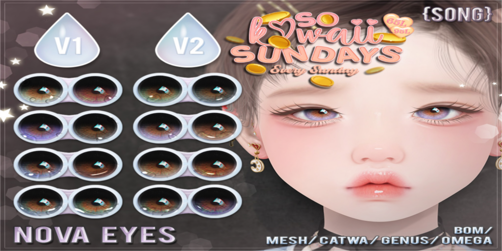 Nova Eyes - BOM/Catwa/Genus/Mesh/Omega	&lt;a href=&quot;http://maps.secondlife.com/secondlife/Meringue/61/83/1064&quot;&gt;Teleport&lt;/a&gt;