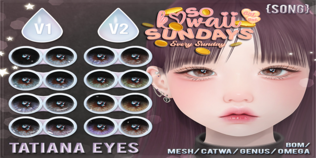 Tatiana Eyes - BOM/Catwa/Genus/Mesh/Omega	&lt;a href=&quot;http://maps.secondlife.com/secondlife/Meringue/61/83/1064&quot;&gt;Teleport&lt;/a&gt;