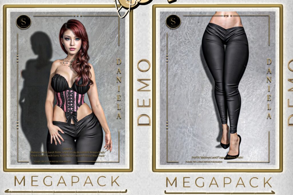 Daniela Top - GenX/Inithium/Legacy/Maitreya/Peach/Reborn/Star/+mods, L$199 each/L$980 FP | Daniela Pants - Legacy/MaitreyaX/Reborn/+mods, L$199 each/L$699 FP