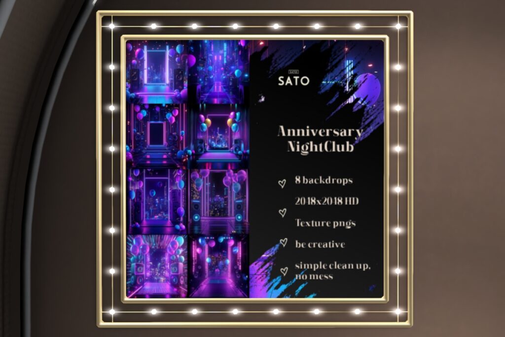 Anniversary Night Club Backdrop Textures, L$180