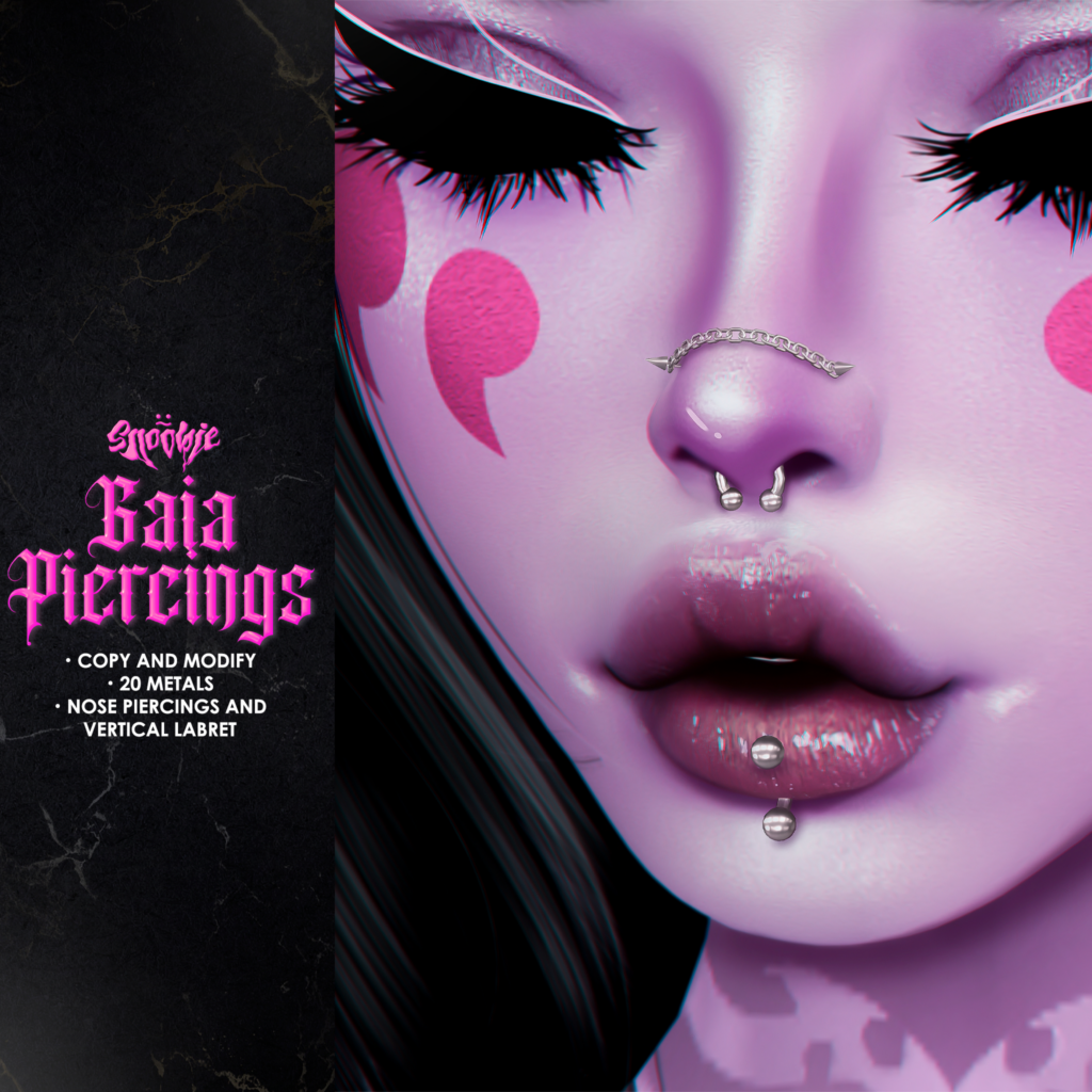 Baia Piercings	&lt;a href=&quot;http://maps.secondlife.com/secondlife/Cookies/204/189/2221&quot;&gt;Teleport&lt;/a&gt;