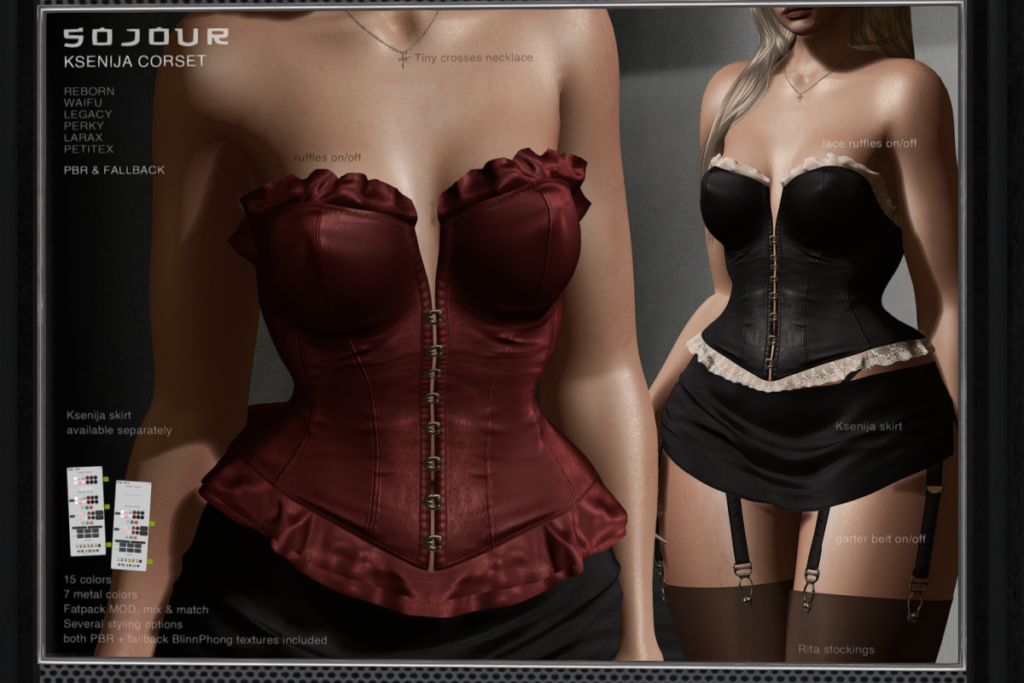 Ksenija Corset - Legacy/MaitreyaX/Reborn/+mods, L$249 each/L$1099 FP