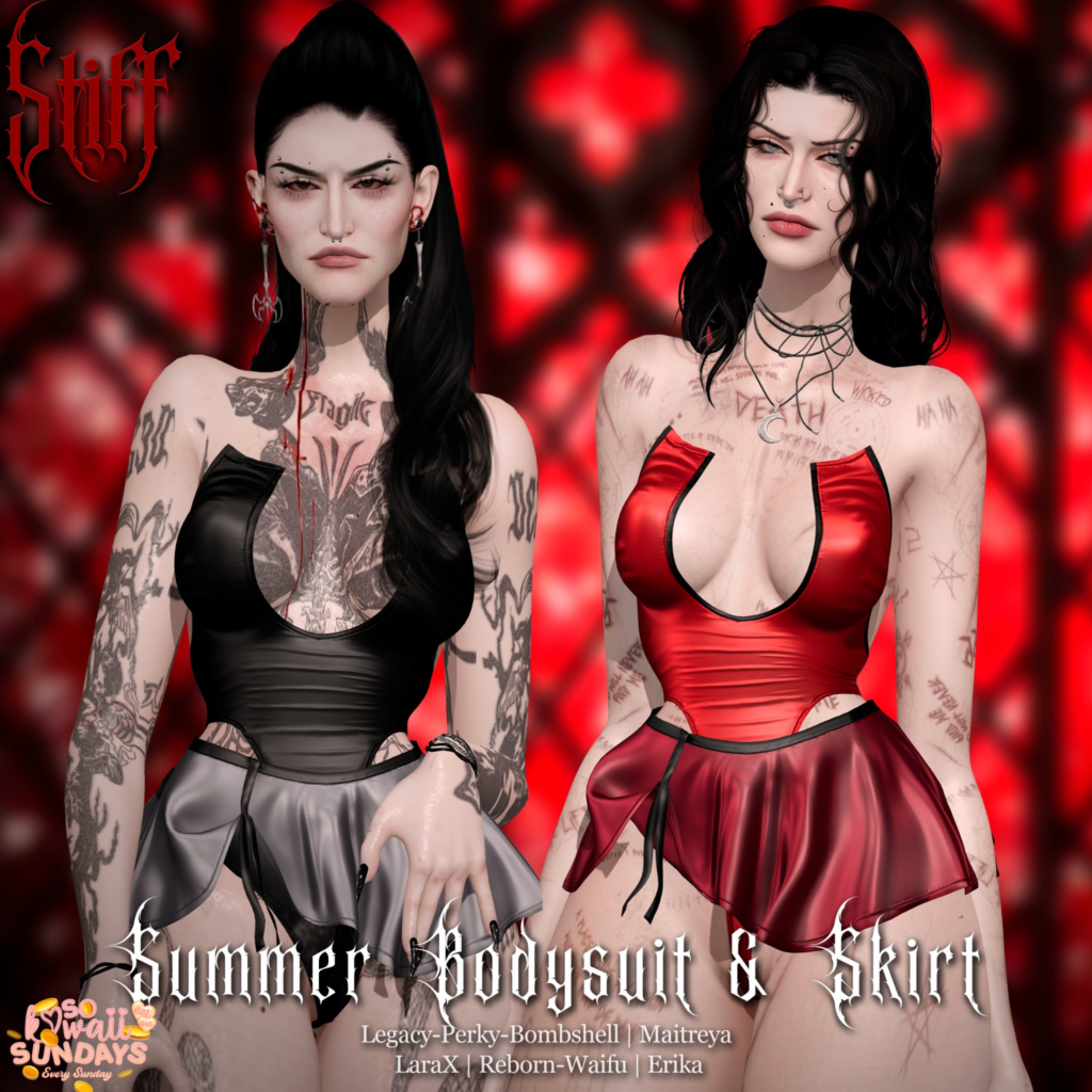 Summer Bodysuit &amp; Skirt - Erika/Legacy/Maitreya/Reborn/+mods	&lt;a href=&quot;https://maps.secondlife.com/secondlife/Menag%20a%20trois/24/154/1302&quot;&gt;Teleport&lt;/a&gt;