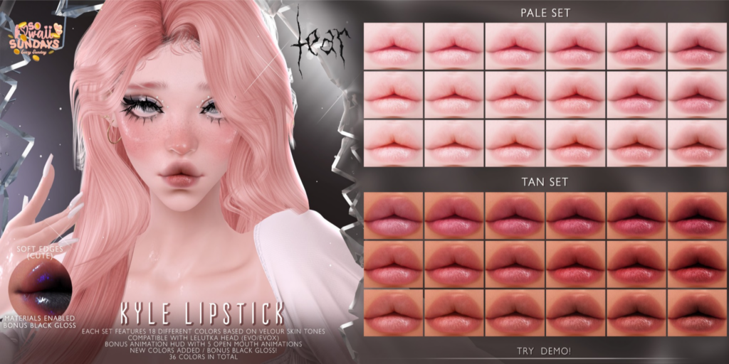 Kyle LIpstick - Evo/EvoX	&lt;a href=&quot;http://maps.secondlife.com/secondlife/Hashira/150/190/3&quot;&gt;Teleport&lt;/a&gt;