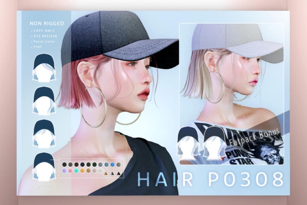 Hair P0308 &amp; Asobi Hud L$38, L$L$288 each