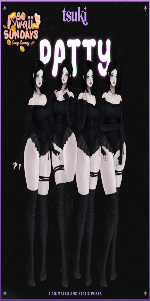 Patty Poses	&lt;a href=&quot;http://maps.secondlife.com/secondlife/Dream%20Lake/119/137/25&quot;&gt;Teleport&lt;/a&gt;