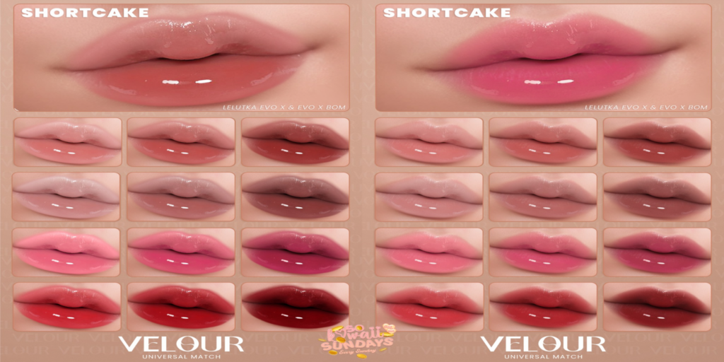 Shortcake Lipstick - EvoX	&lt;a href=&quot;https://maps.secondlife.com/secondlife/VELOUR/88/118/42&quot;&gt;Teleport&lt;/a&gt;