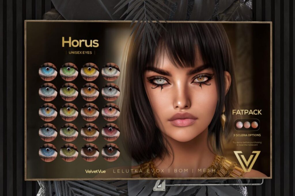 Horus Eyes - BOM/EvoX/Mesh, L$299 each/L$999 FP