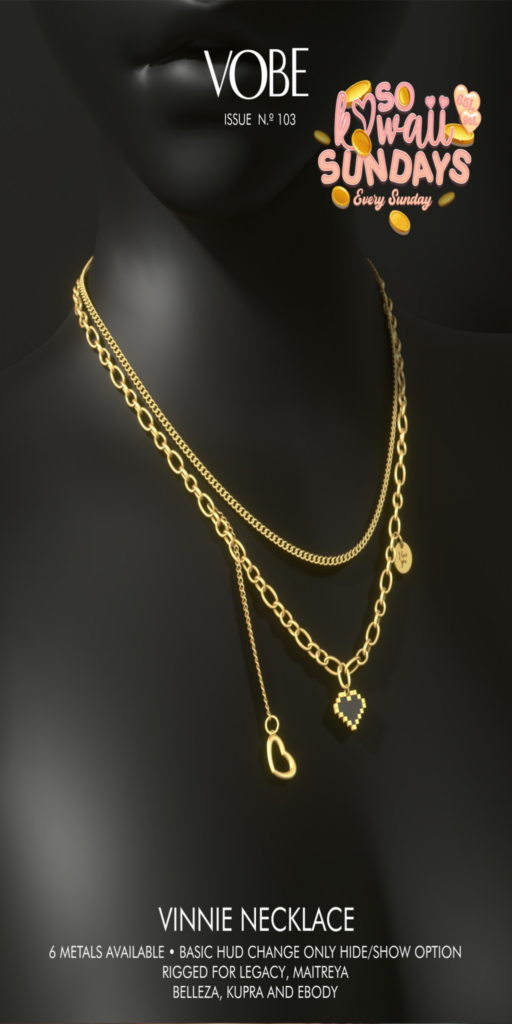 Vinnie Necklace - BellezaOG/Inithium/Legacy/Maitreya/Reborn	&lt;a href=&quot;http://maps.secondlife.com/secondlife/VOBE/139/132/504&quot;&gt;Teleport&lt;/a&gt;