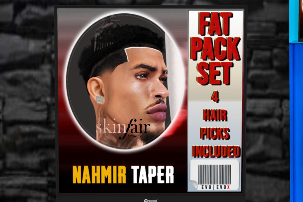 Nahmir Taper Hairstyle &amp; Hairbase - Evo/EvoX/Unorthodox Scalpz, L$499-L$699 each/L$899 FP