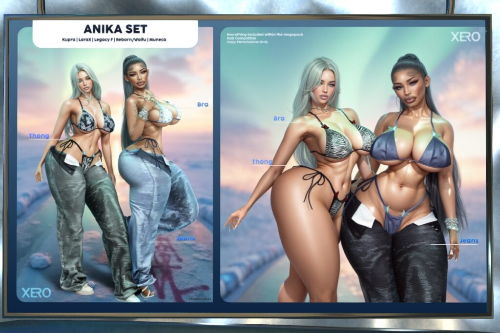 Anika Bra, Thong &amp; Jeans - Inithium/Legacy/MaitreyaX/Reborn/Yentements/+mods, L$285 each/L$1199 each FP/L$2899 MP