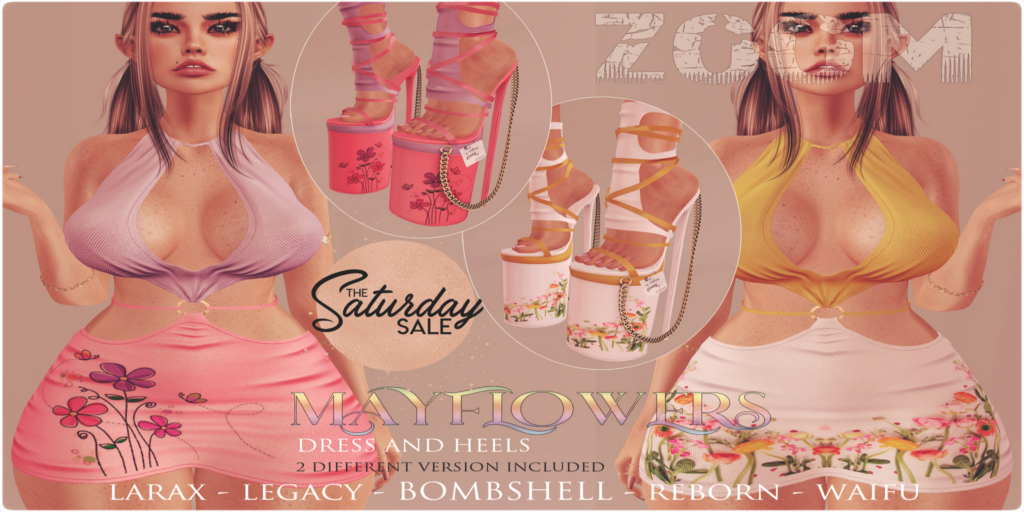 Mayflowers Dress &amp; Heels - Legacy/MaitreyaX/Reborn/+mods	&lt;a href=&quot;http://maps.secondlife.com/secondlife/Sunset/65/63/2001&quot;&gt;Teleport&lt;/a&gt;